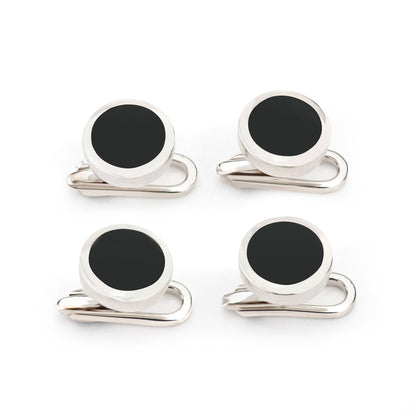 Sterling Silver And Onyx Dress Studs