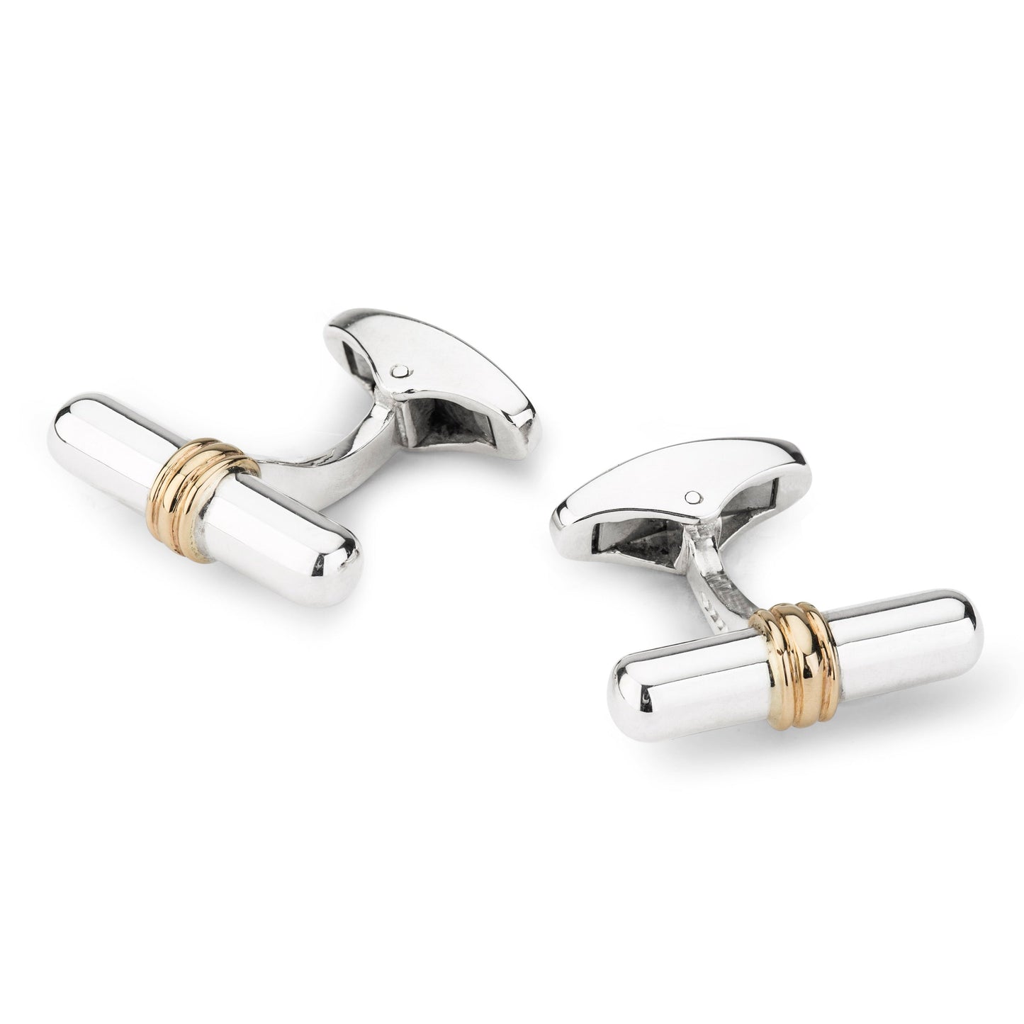 Sterling Silver With 9ct Gold Rod Cufflinks