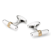 Sterling Silver With 9ct Gold Rod Cufflinks