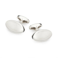 Large Oval Sterling Silver Cufflinks