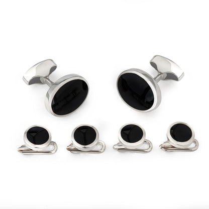 Classic Sterling Silver And Onyx Dress Set