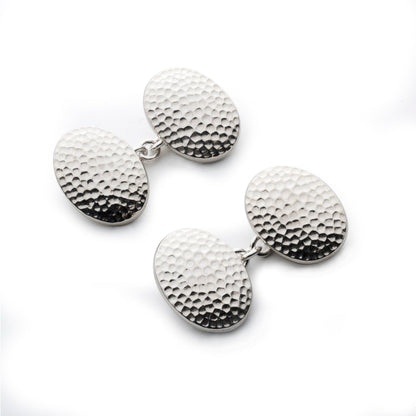 Hammered Cufflinks In Sterling Silver
