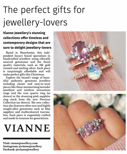 Aurelia Pink Sapphire Ring in Sterling Silver - SJR London Timepiece