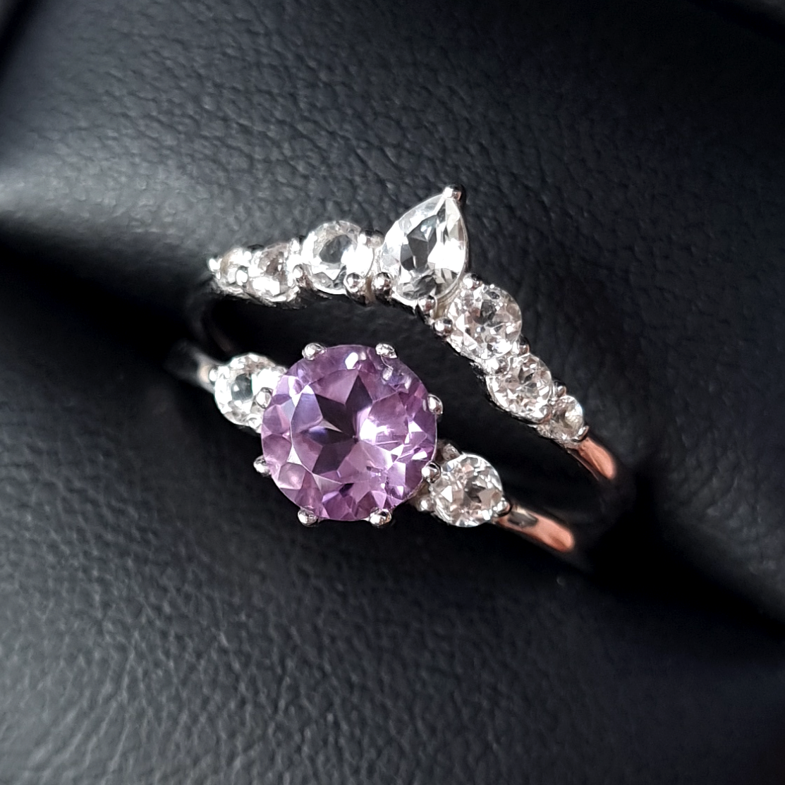 Selene Lavender Amethyst Ring Set in Sterling Silver - SJR London Timepiece
