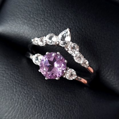 Selene Lavender Amethyst Ring Set in Sterling Silver - SJR London Timepiece