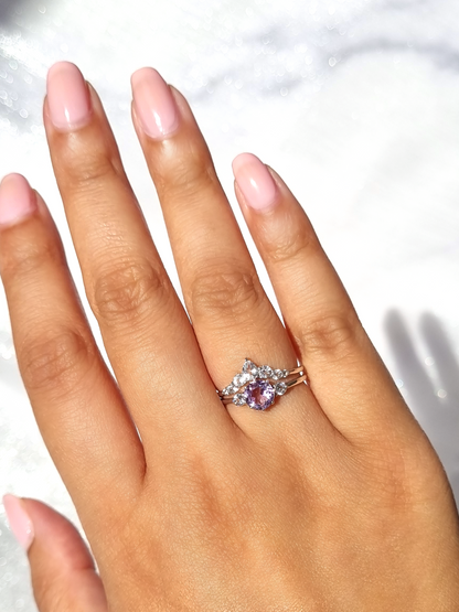 Selene Lavender Amethyst Ring Set in Sterling Silver - SJR London Timepiece