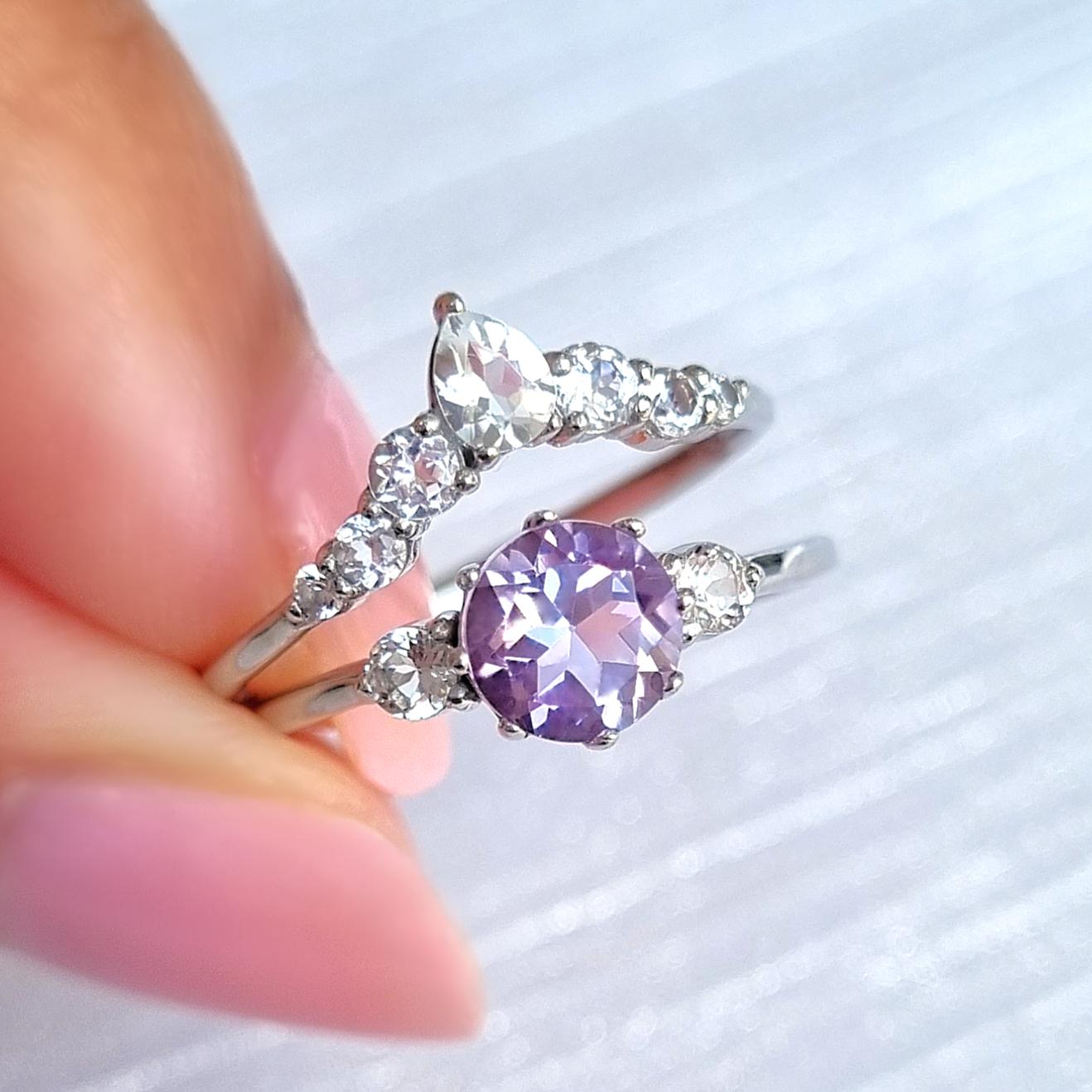 Bague Sélène Lavande Améthyste en argent sterling