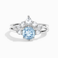 Bague Sélène en topaze bleue sertie en argent sterling