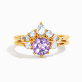 Bague Sélène en améthyste lavande, sertie de vermeil en or 18 carats