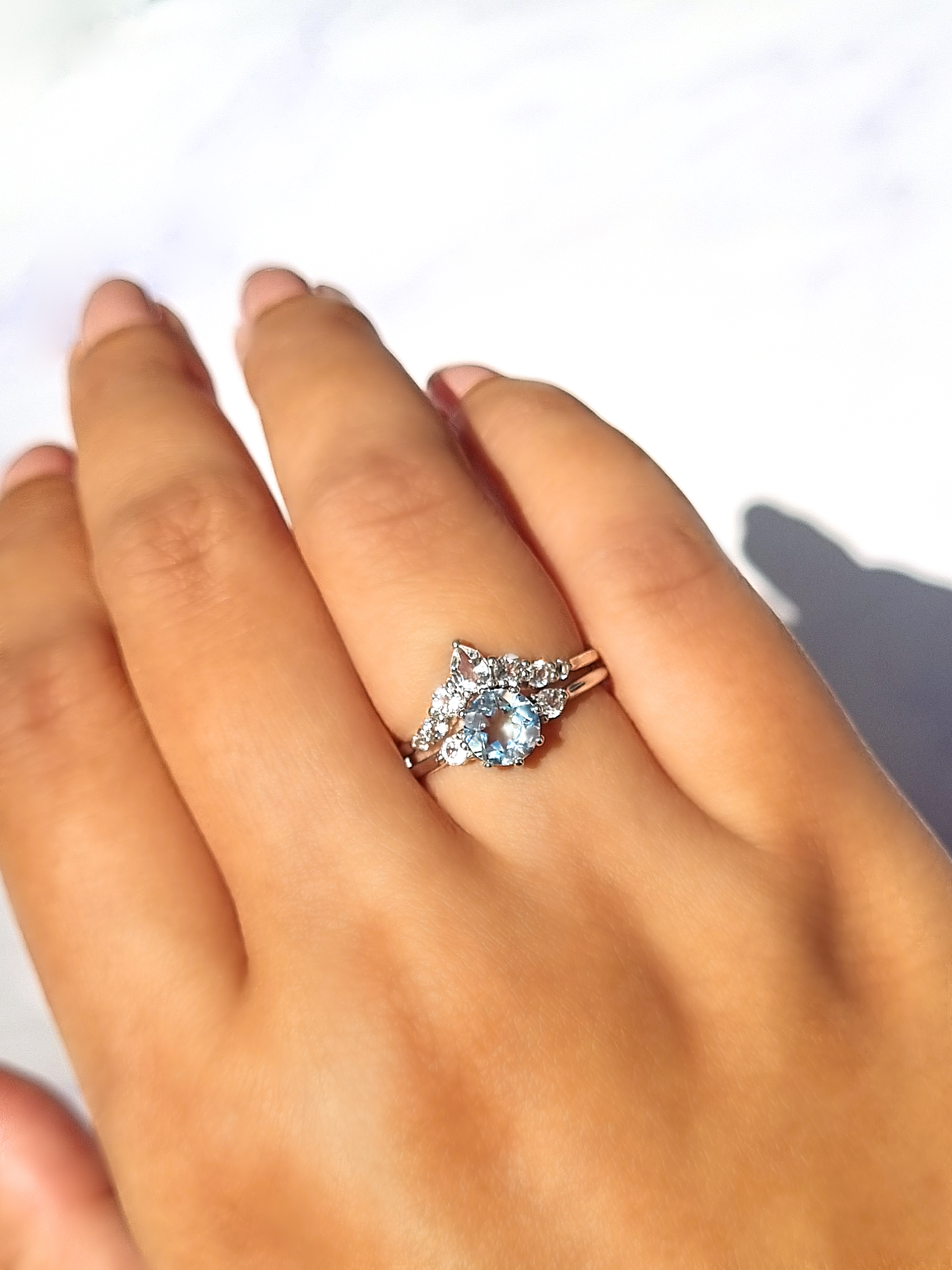 Selene Blue Topaz Ring Set in Sterling Silver - SJR London Timepiece