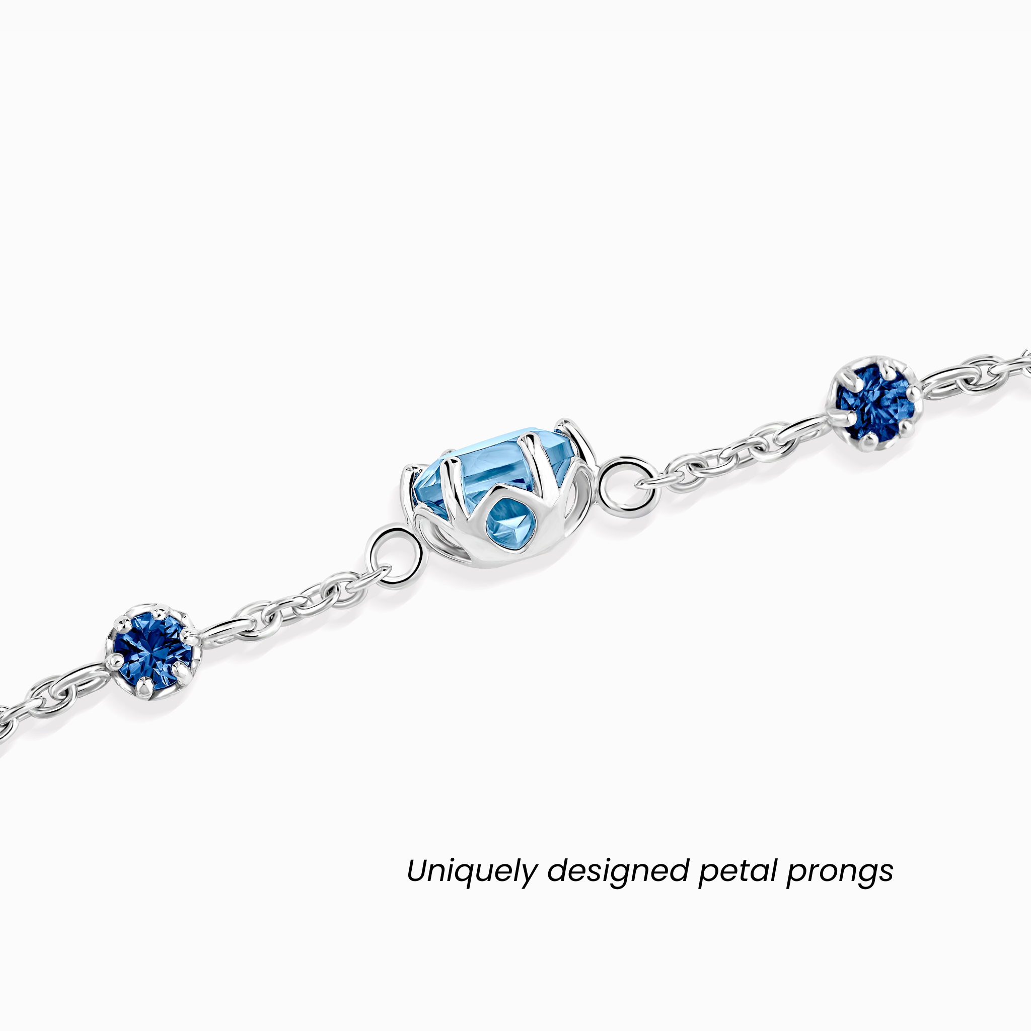 Bracelet saphir bleu et topaze bleue en argent sterling