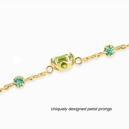 Emerald & Peridot Bracelet in 18k Gold Vermeil - SJR London Timepiece