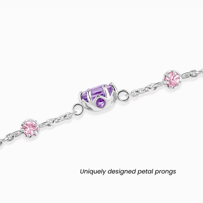 Pink Sapphire & Amethyst Jewellery Set in Sterling Silver - SJR London Timepiece