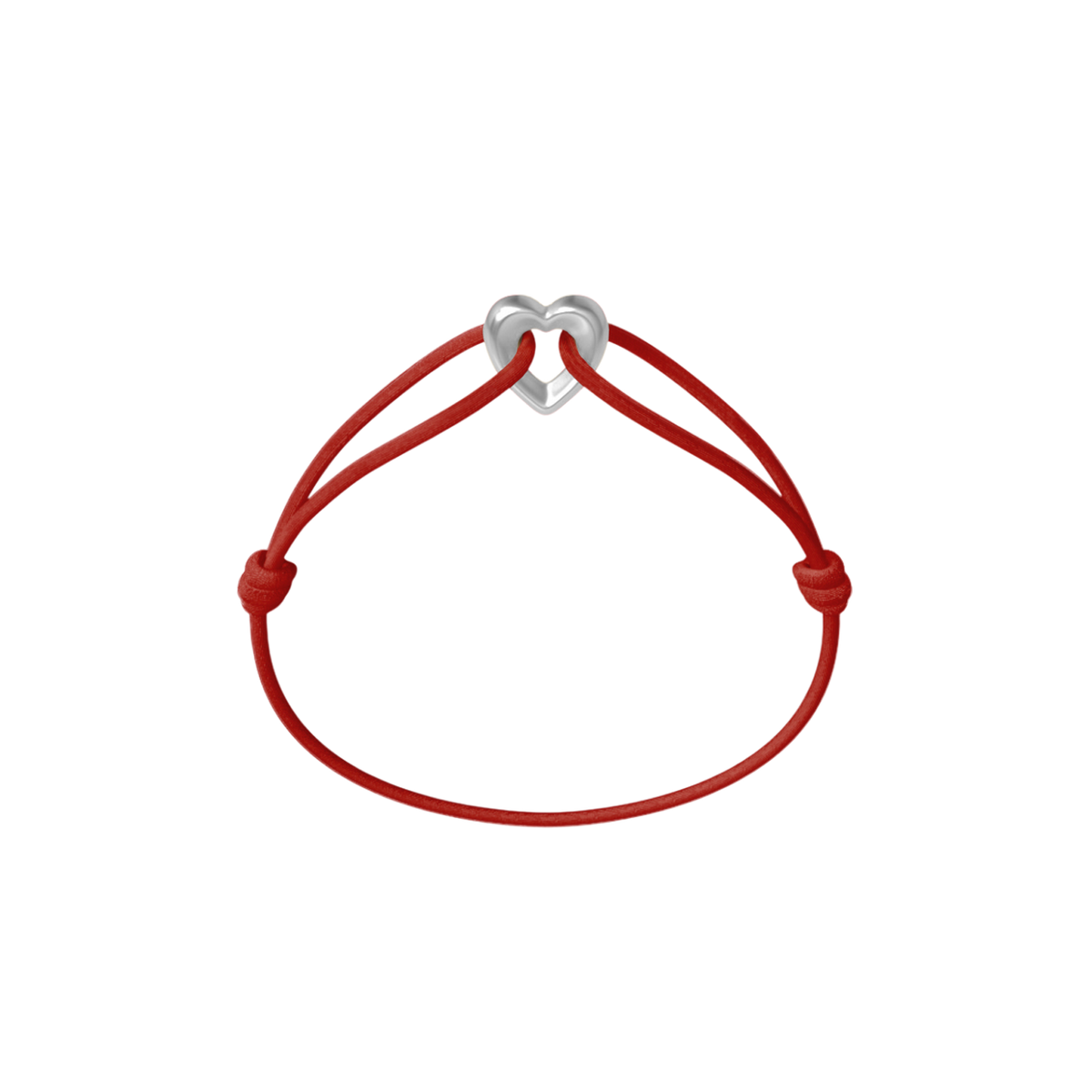 Silver Heart Cord Bracelet