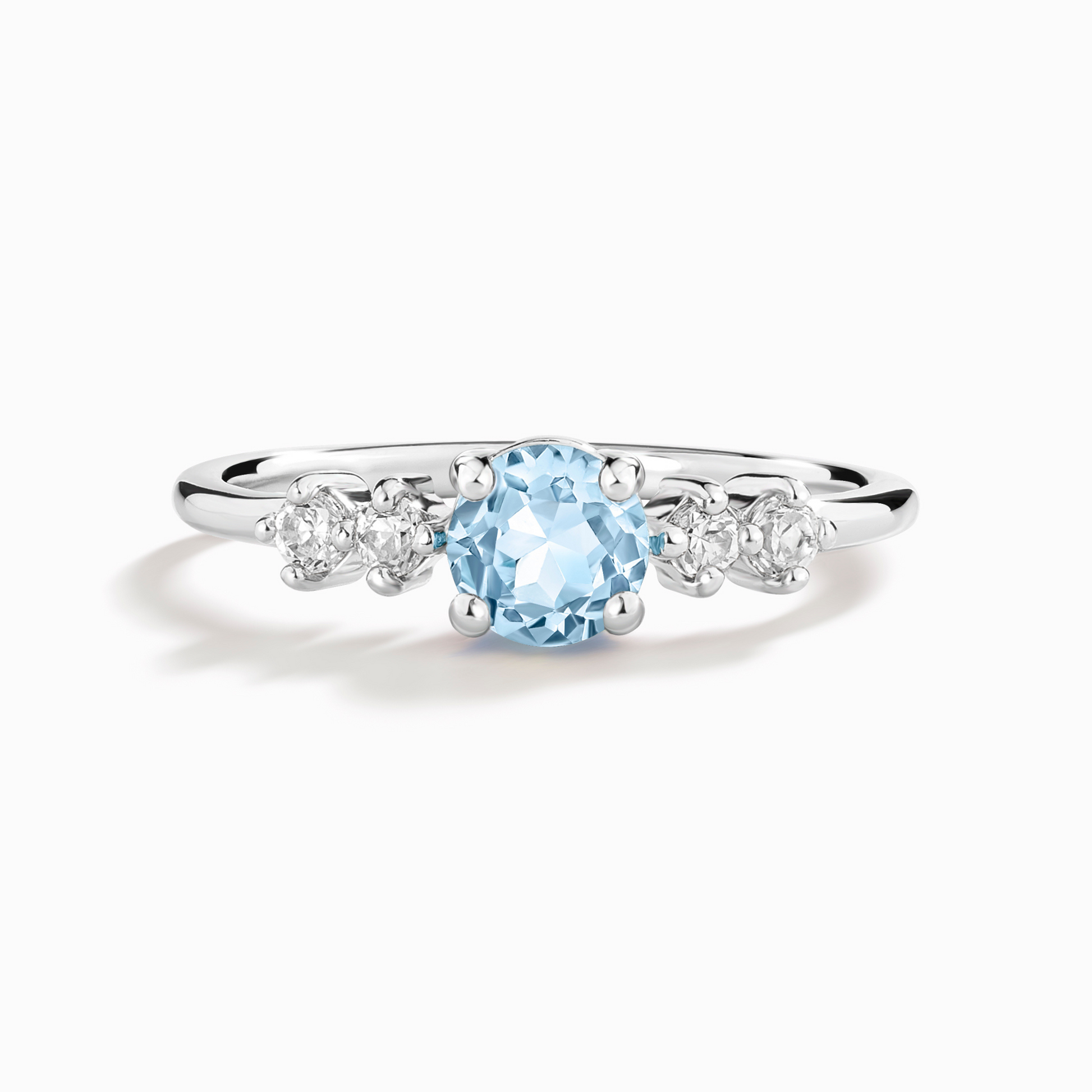 Sky Blue Topaz Five Stone Ring in Sterling Silver - SJR London Timepiece