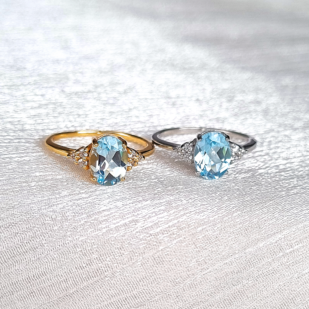 Bague Topaze Bleue Ciel en Argent Sterling
