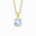 Pendentif Solitaire Topaze Bleu Ciel en Vermeil Or 18 Carats