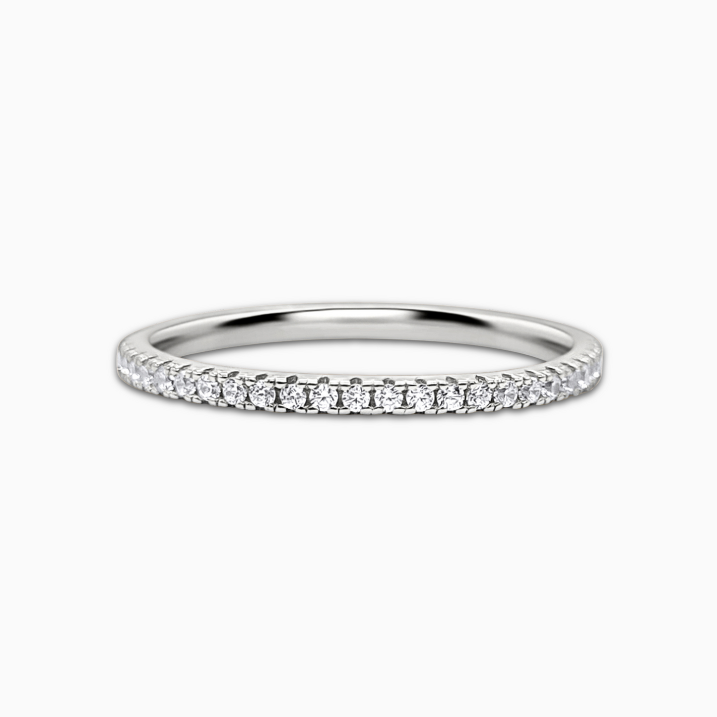 Thin Full Eternity Ring (1.2 mm) in Sterling Silver - SJR London Timepiece