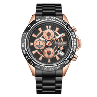 Limited Edition Swan & Edgar Hand Assembled Speed Target Mechanical Quartz Rose Black - SJR London Timepiece