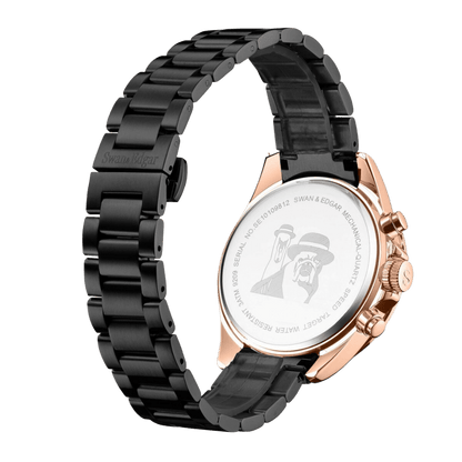 Limited Edition Swan & Edgar Hand Assembled Speed Target Mechanical Quartz Rose Black - SJR London Timepiece