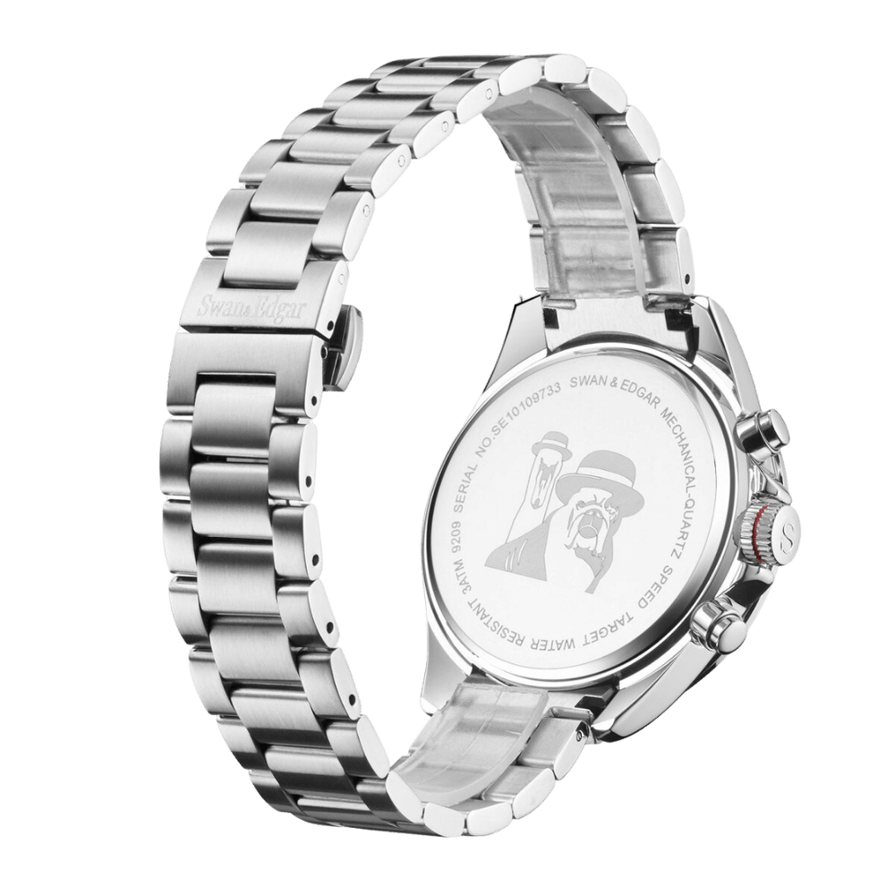 Édition Limitée Swan & Edgar Montre Mécanique à Quartz Argent Bleu Assemblée à la Main Speed Target