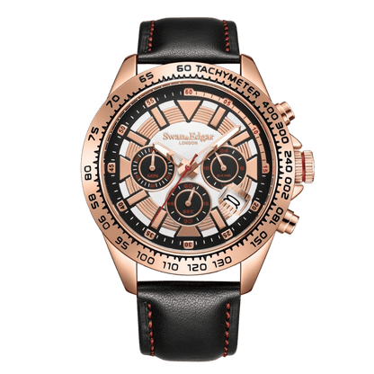 Limited Edition Swan & Edgar Hand Assembled Speed Tracker Mechanical Quartz Rose White - SJR London Timepiece