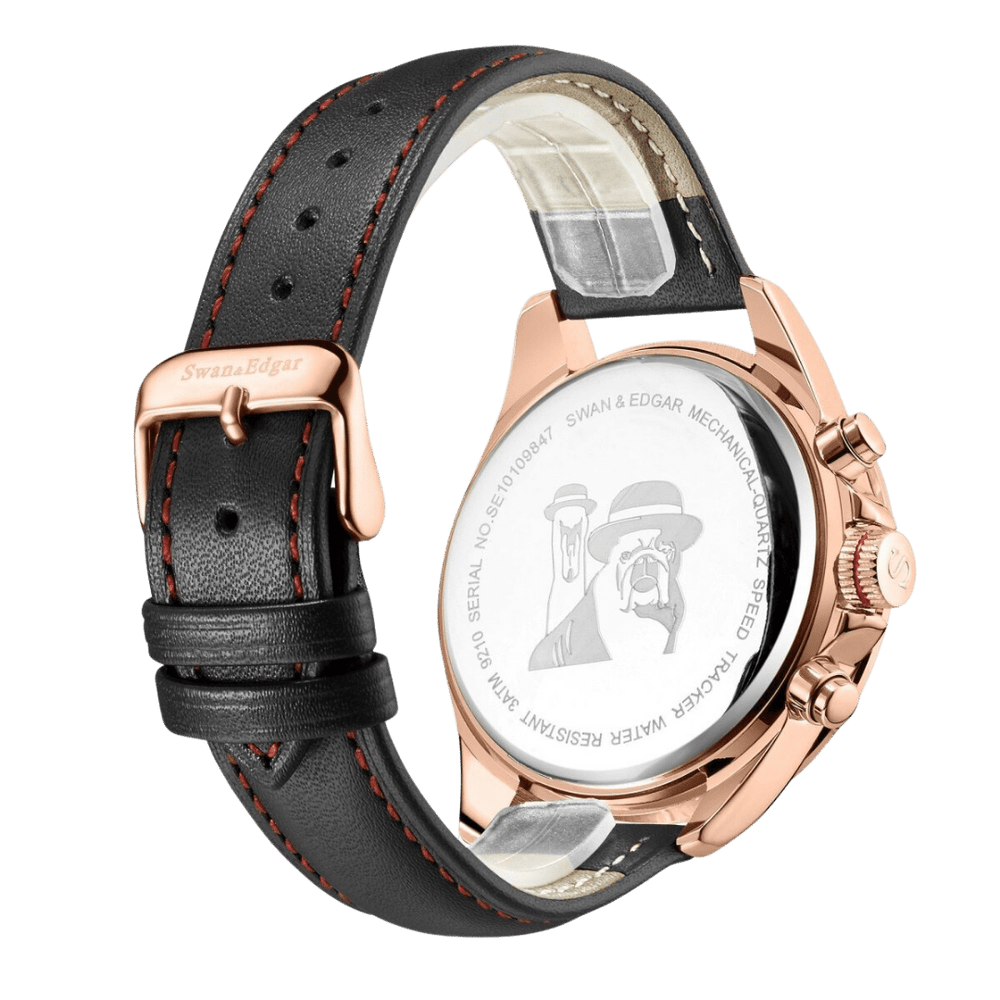 Limited Edition Swan & Edgar Hand Assembled Speed Tracker Mechanical Quartz Rose White - SJR London Timepiece