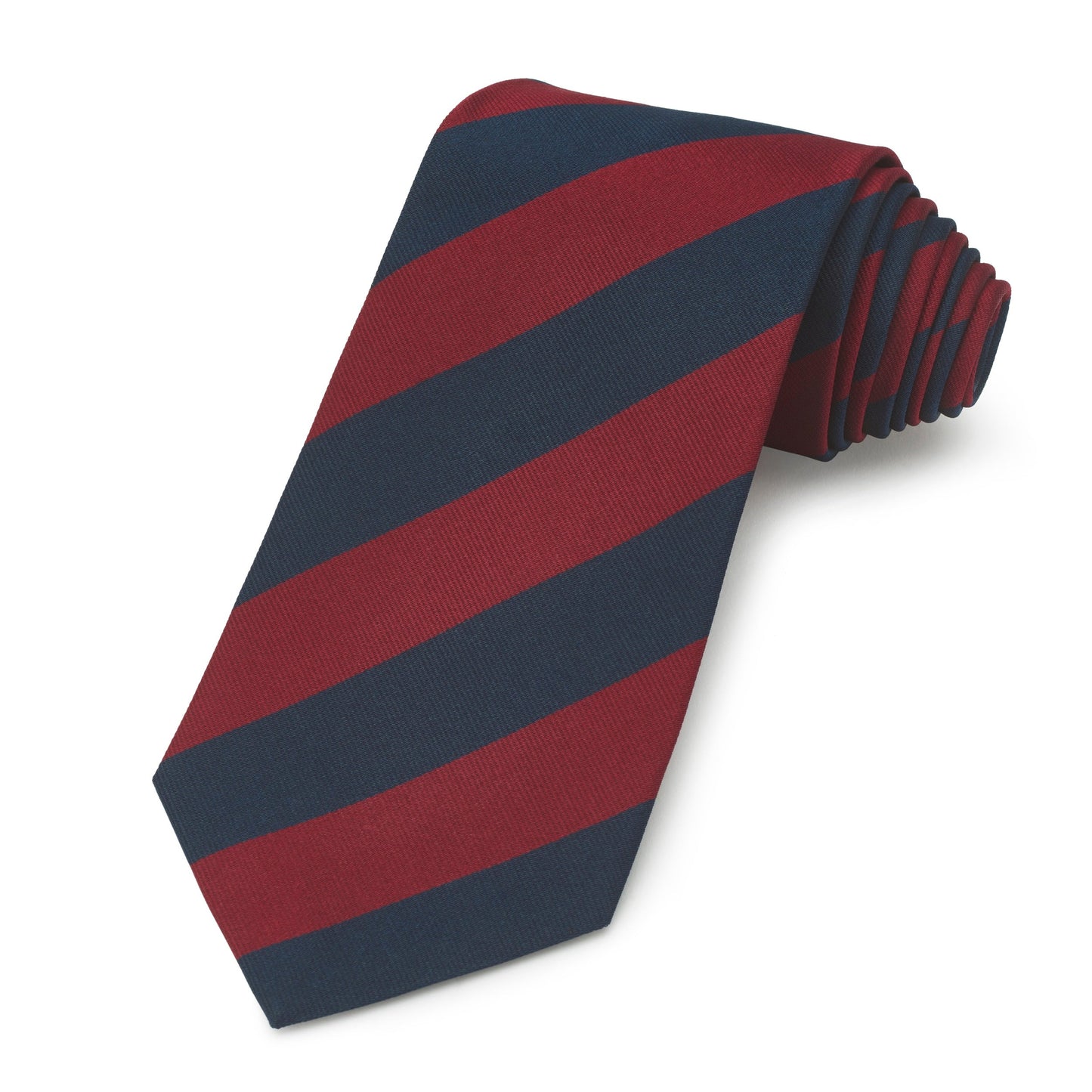 A three-fold silk tie in navy blue with a subtle pattern, displayed on a white background, part of the Household Division col