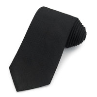 Black Three-Fold Silk Tie In Non-Crease Weave