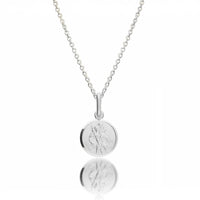 Classic Tiny St Christopher Necklace Sterling Silver 10mm