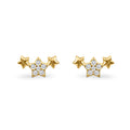 Boucles d'oreilles Trio d'étoiles en or