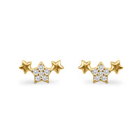 Trio of Stars Earrings in Gold - SJR London Timepiece