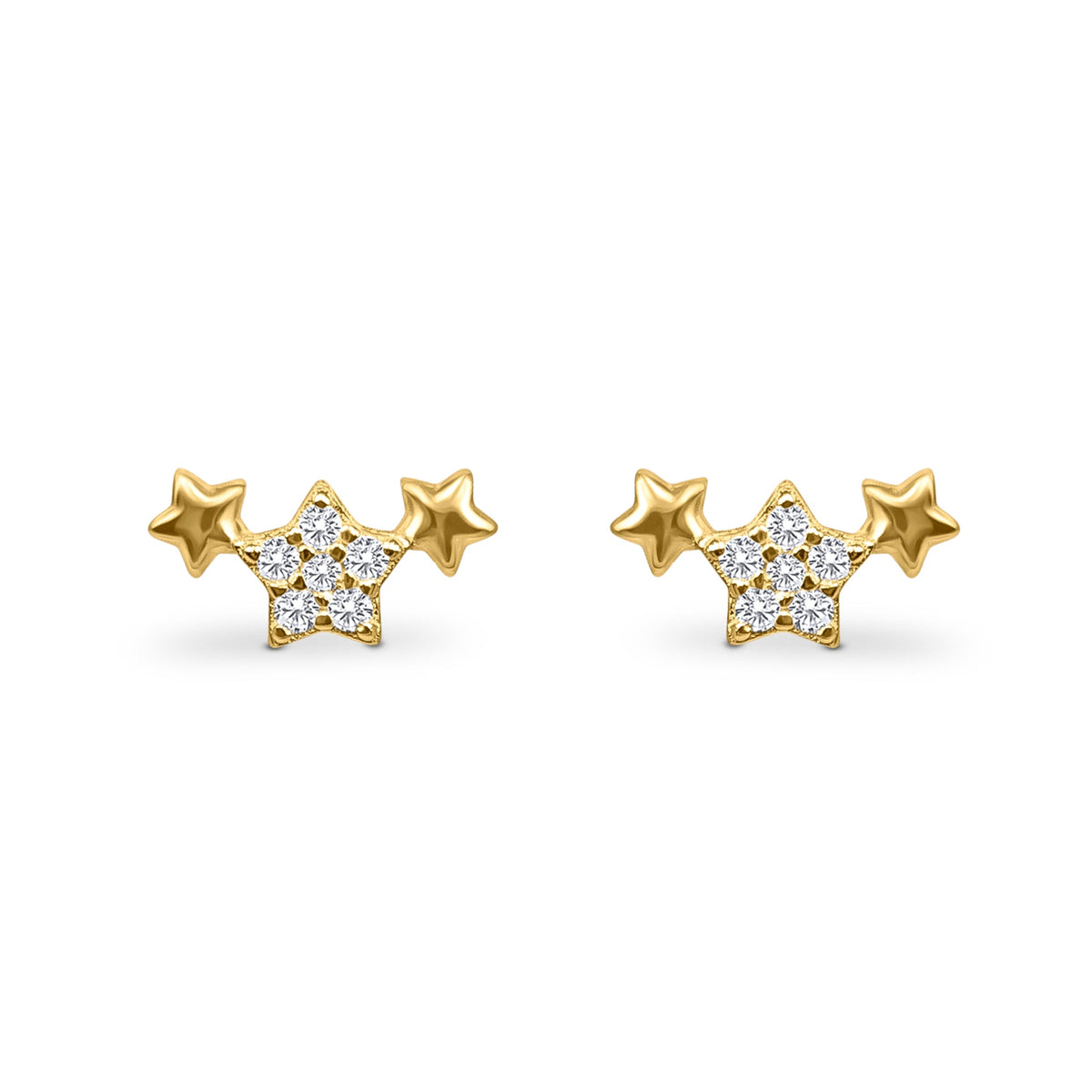 Boucles d'oreilles Trio d'étoiles en or