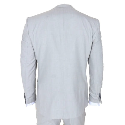IM31 - Men's Grey 3 Piece Prince Of Wales Check Suit