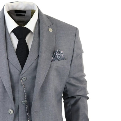 James - Men's 3 Piece Grey Classic Suit