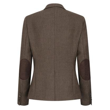 TPW-AK-06 - Women's Brown 3 Piece Herringbone Tweed Suit