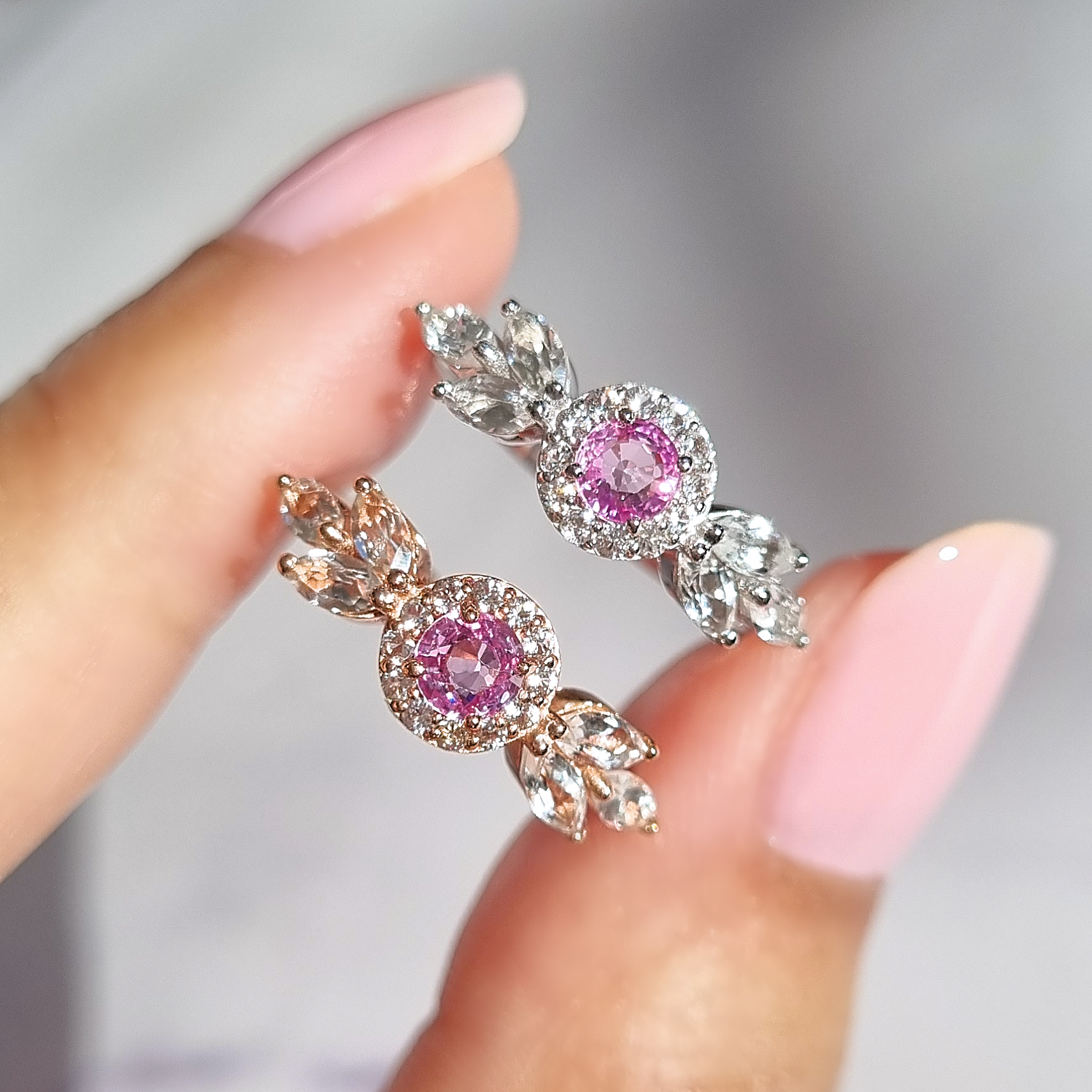 Aurelia Pink Sapphire Ring in 18k Rose Gold Vermeil - SJR London Timepiece
