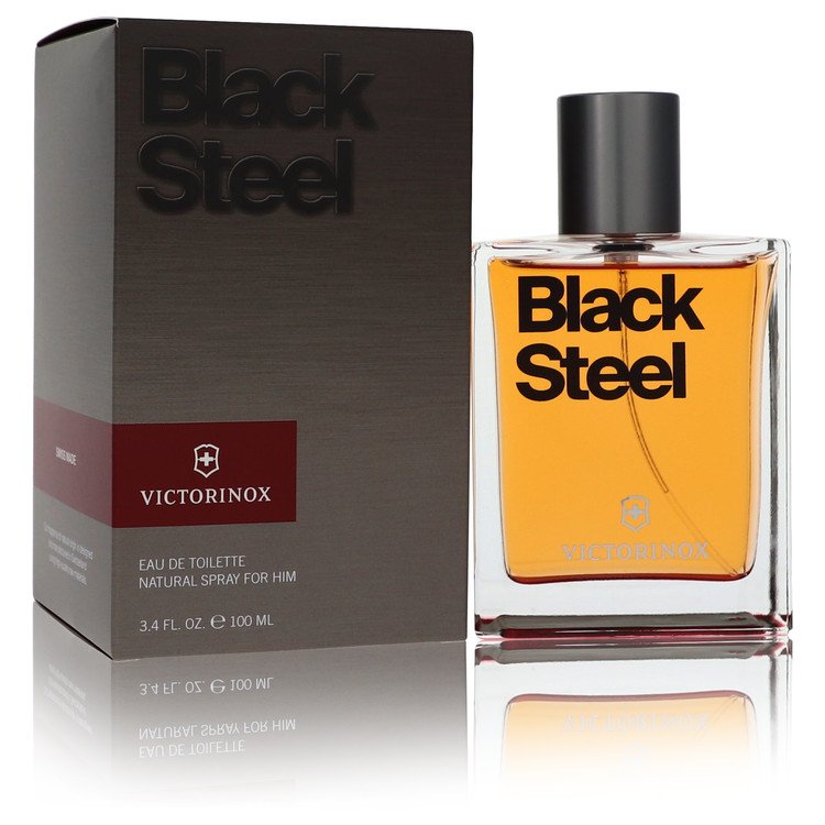 Victorinox Swiss Army Black Steel Eau De Toilette Spray 3.4 oz (100 ml) for Men