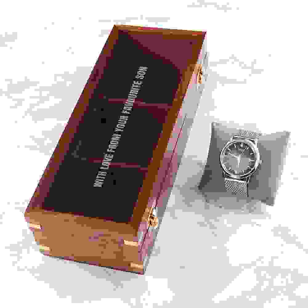 Personalised 3 Piece Wooden Watch Box