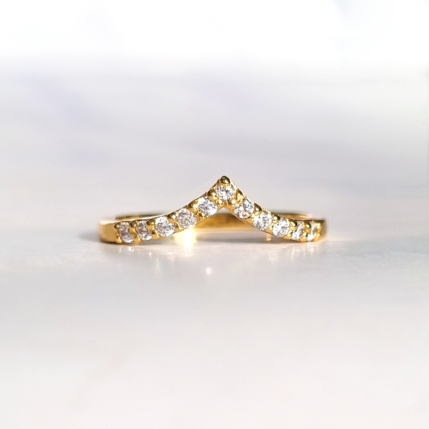 Wishbone Curved Eternity Ring in 18k Gold Vermeil - SJR London Timepiece