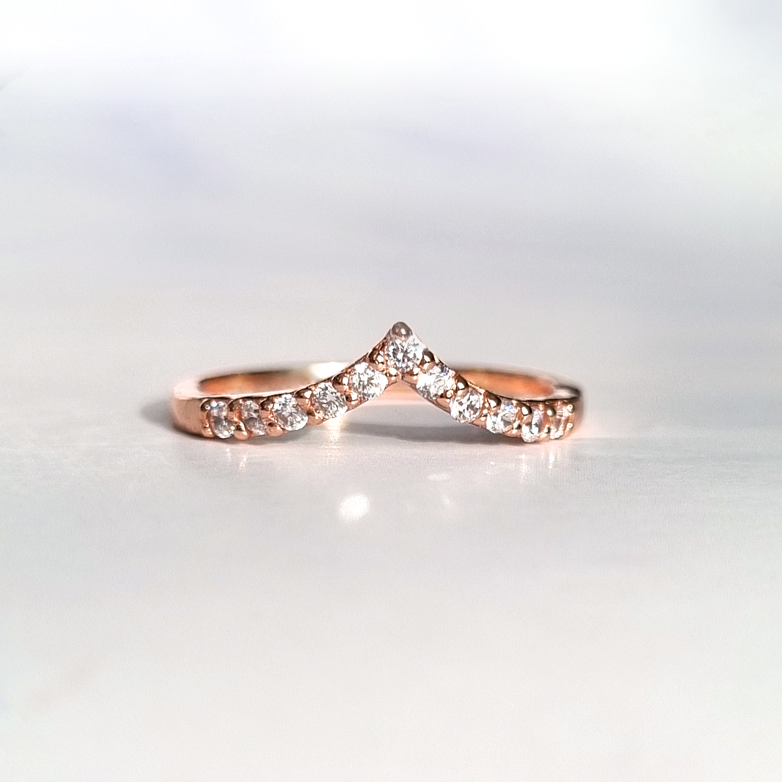 Wishbone Curved Eternity Ring in 18k Rose Gold Vermeil - SJR London Timepiece