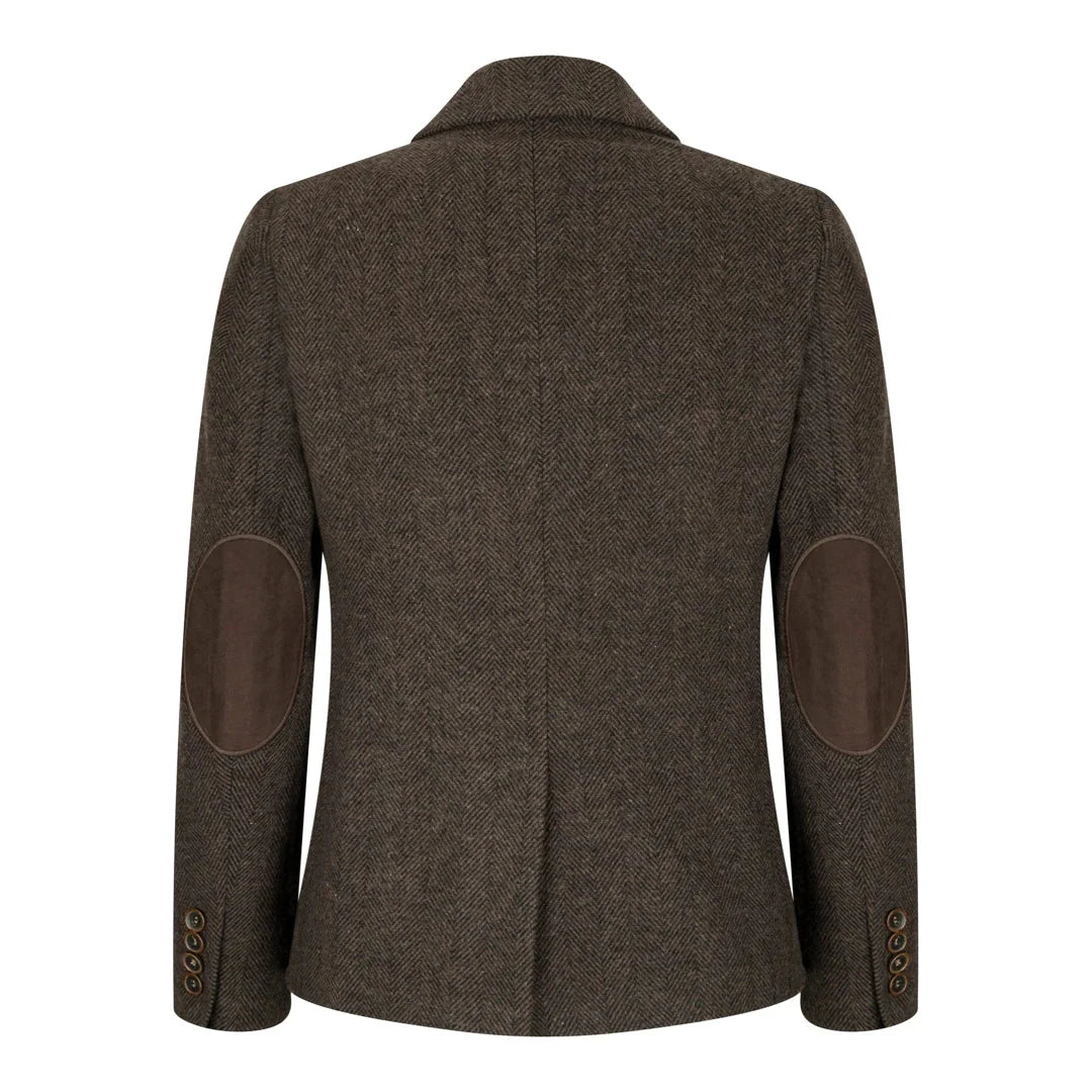 wsn04 - Women's Brown Tweed Blazer Waistcoat & Trouser Classic Suit