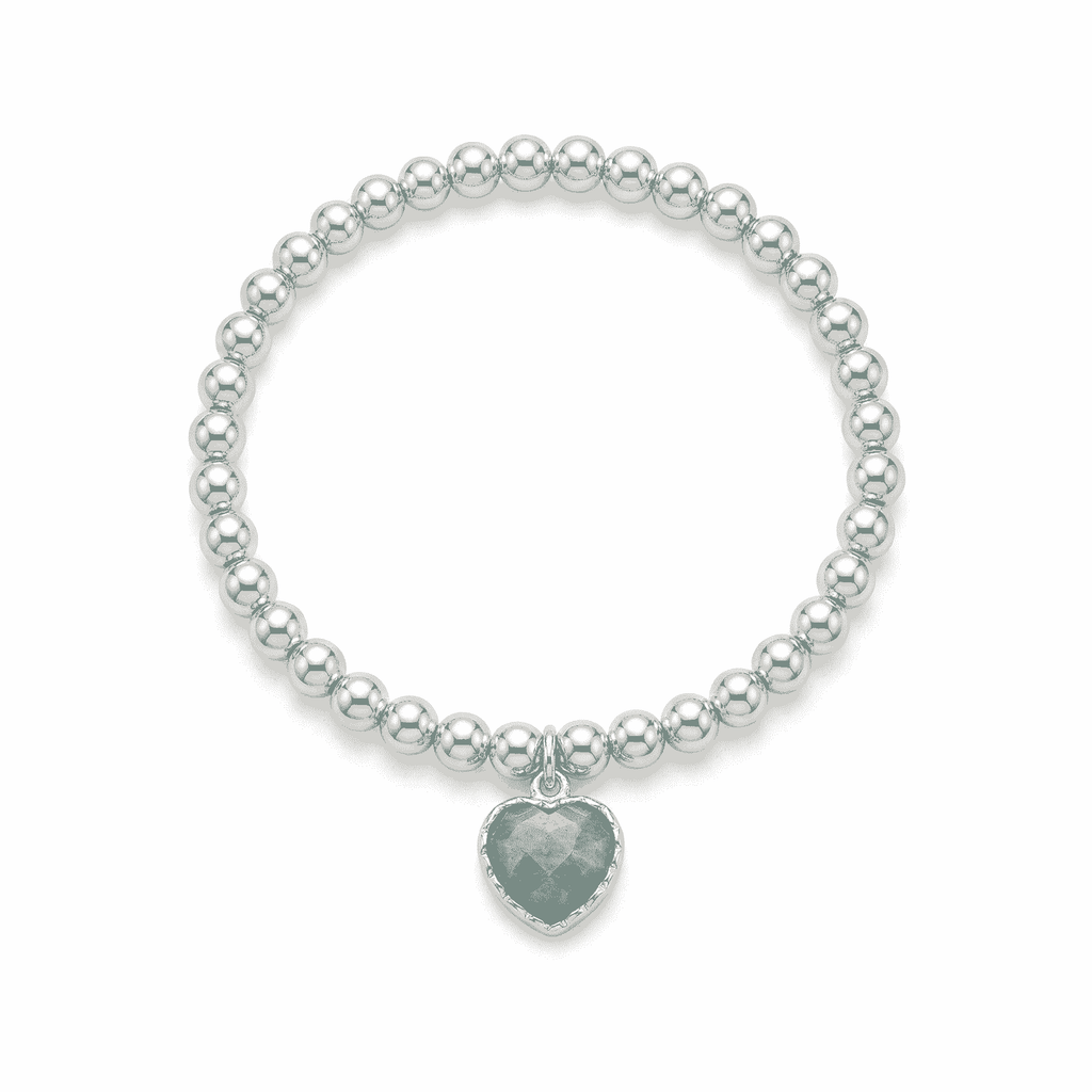 Amazonite Heart Charm Bracelet