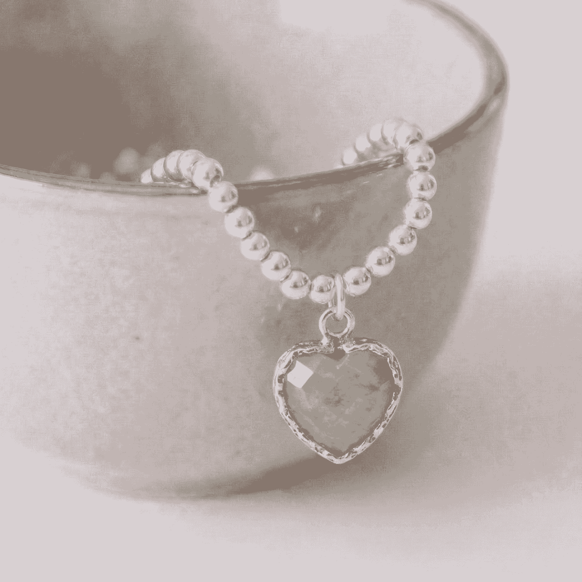 Amazonite Heart Charm Bracelet