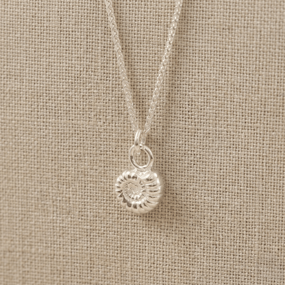 Ammonite Fossil Silver Charm