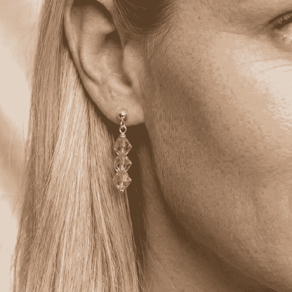 Aquamarine Bead Drop Earrings