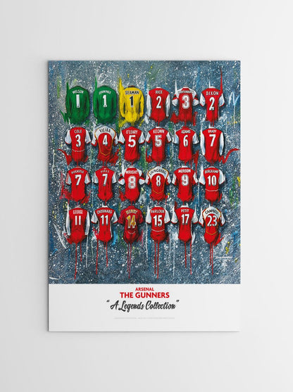 Arsenal 'The Legends' Shirts - A2 Signed Limited Edition Prints