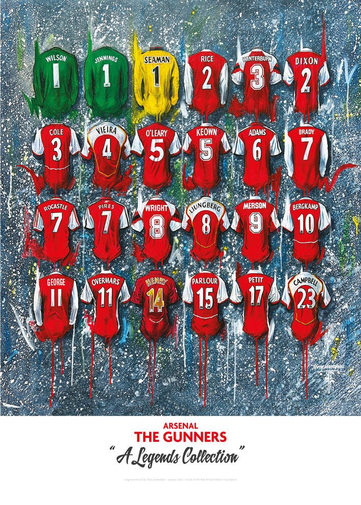 Arsenal 'The Legends' Shirts - A2 Signed Limited Edition Prints