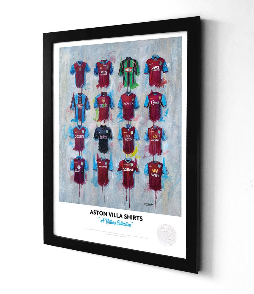 Aston Villa A3 Framed Print – Iconic Football Shirt Wall Art A3