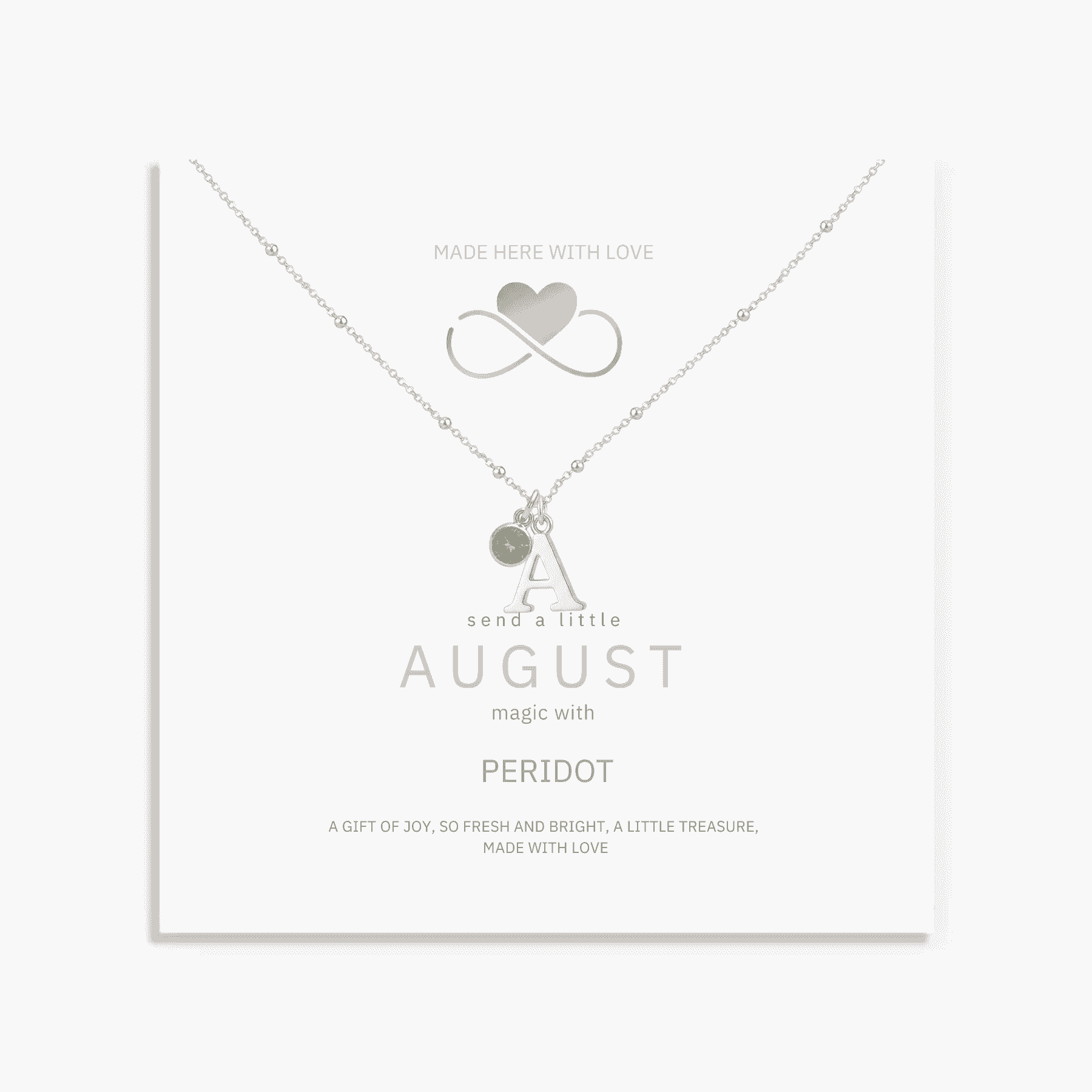 Initial & August Birthstone Necklace | Personalised Peridot Gift